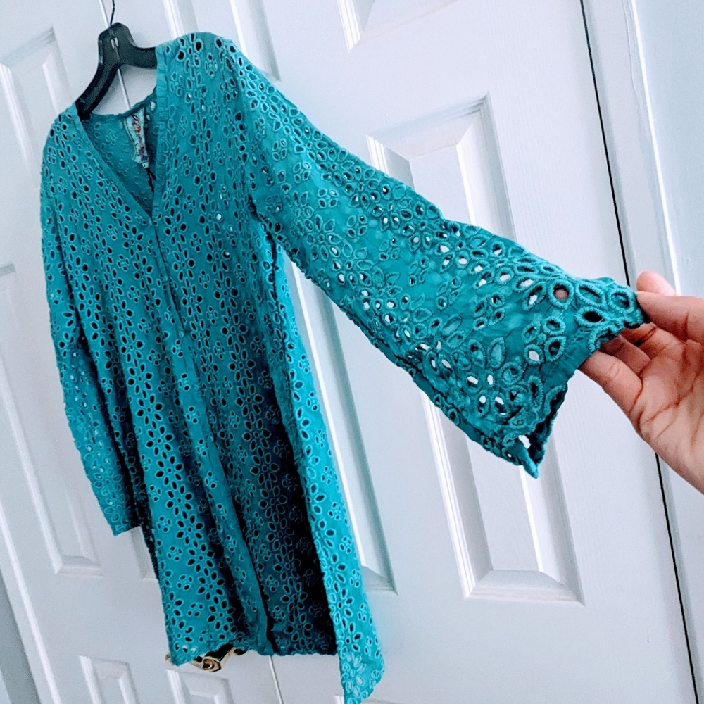 JOHNNY WAS Eyelet Embroidered Button Duster - Picture 4 of 5
